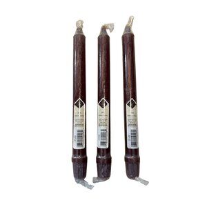Lancaster Colony Taper Candles Java Brown 10" Set Of 3 Made In USA